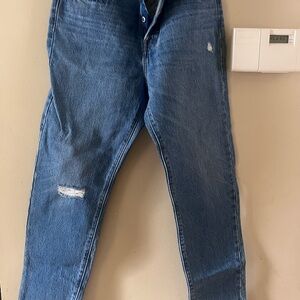 Levi's Classic Blue Denim Jeans with Brown Patch